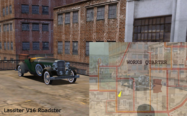 Lassiter V16 Roadster na parkingu w Works Quarter