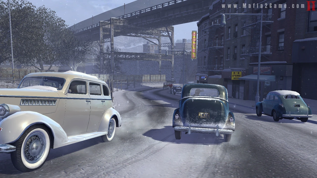 Mafia II - jazda zimą po Empire Bay