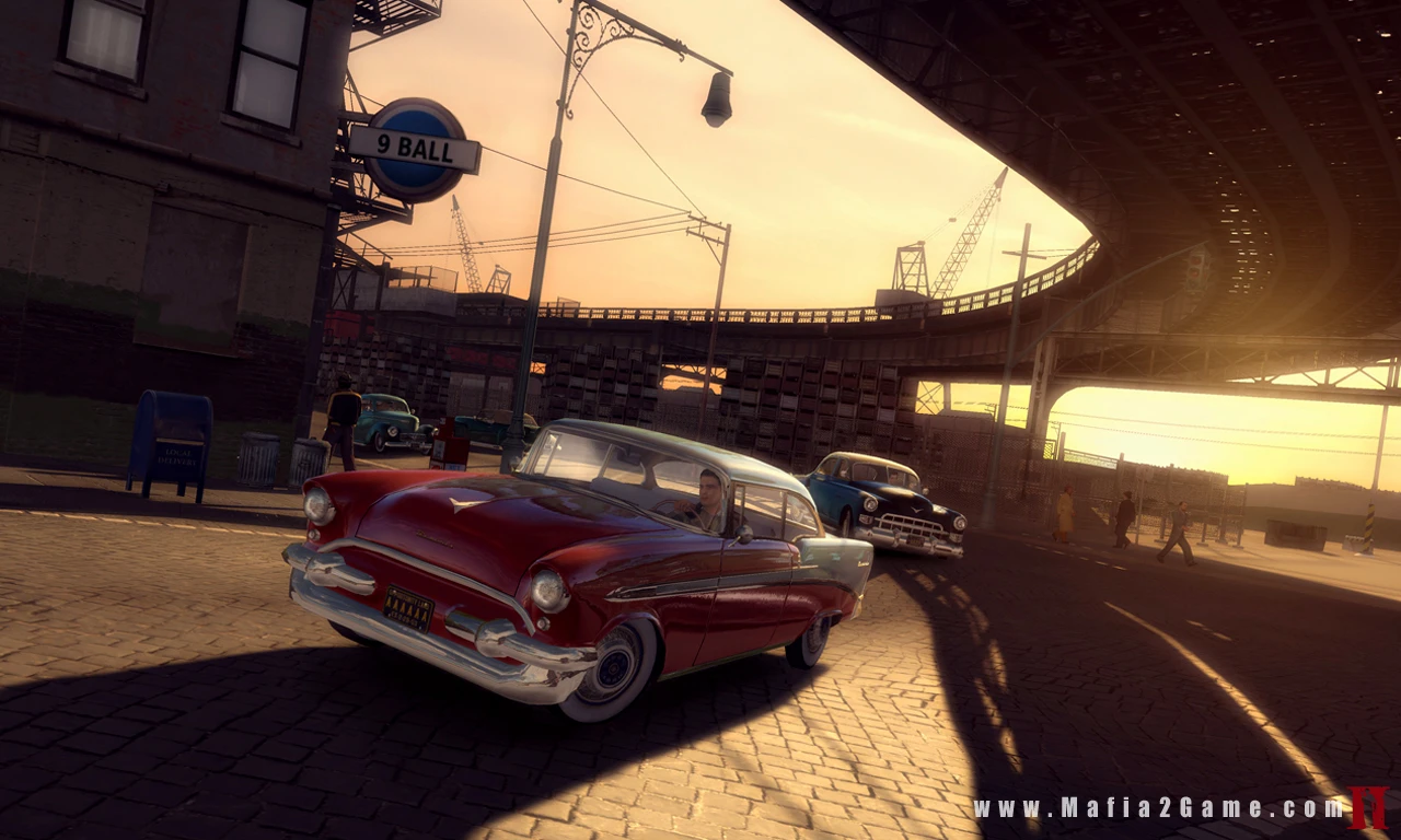 Mafia II - auto o zachodzie słońca