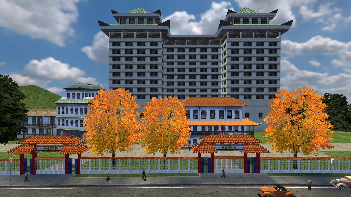 Monumentalna, pagodowa zabudowa Chinatown